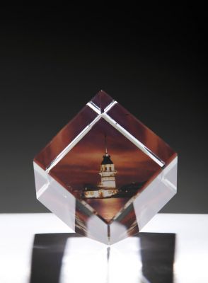 Kişiye Özel Kristal 60x60x60 Kesik Renkli - 1